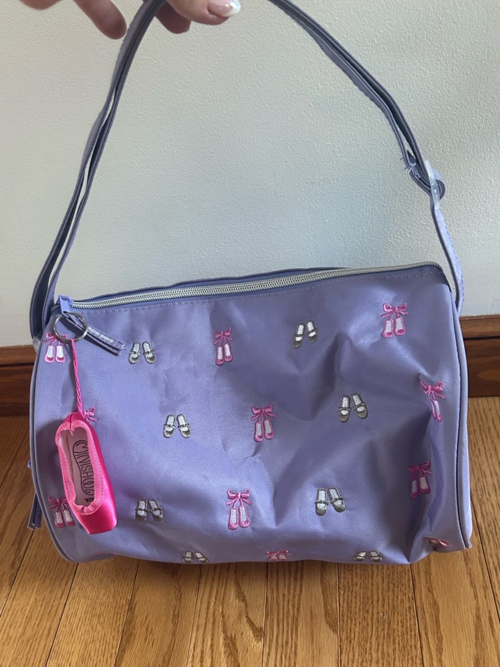 Girls Lavender Ballet Embroidered Shoulder Bag - Unbranded